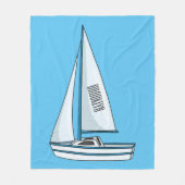 Cartoon Sailboat Fleecedecke (Vorderseite)