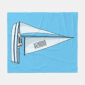 Cartoon Sailboat Fleecedecke (Vorderseite (Horizontal))