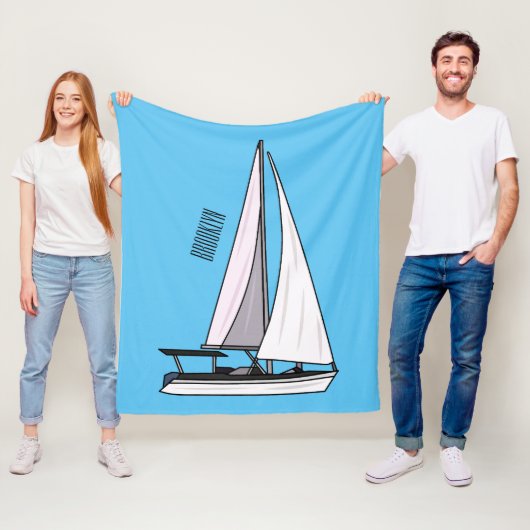 Cartoon Sailboat Fleecedecke (Beispiel)