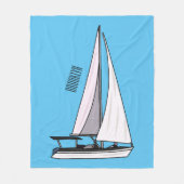Cartoon Sailboat Fleecedecke (Vorderseite)
