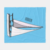 Cartoon Sailboat Fleecedecke (Vorderseite (Horizontal))