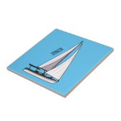 Cartoon Sailboat Fliese (Seite)