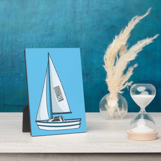 Cartoon Sailboat Fotoplatte (Seite)