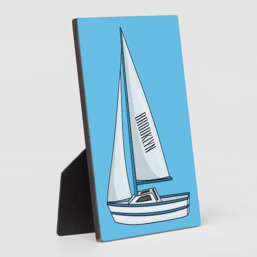 Cartoon Sailboat Fotoplatte (Seite)