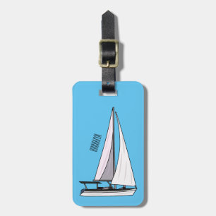 Cartoon Sailboat Gepäckanhänger