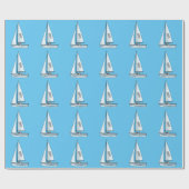 Cartoon Sailboat Geschenkpapier (Flach)