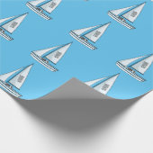Cartoon Sailboat Geschenkpapier (Ecke)