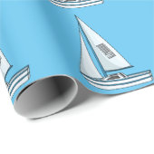 Cartoon Sailboat Geschenkpapier (Rolleneckpunkt)