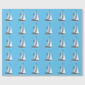 Cartoon Sailboat Geschenkpapier (Flach)