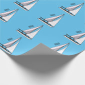 Cartoon Sailboat Geschenkpapier (Ecke)