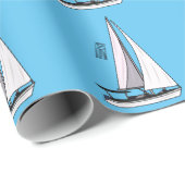 Cartoon Sailboat Geschenkpapier (Rolleneckpunkt)