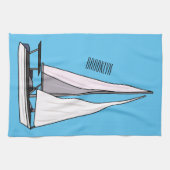 Cartoon Sailboat Geschirrtuch (Horizontal)
