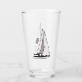Cartoon Sailboat Glas (Vorderseite)