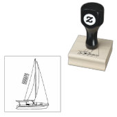 Cartoon Sailboat Gummistempel (Stempel)