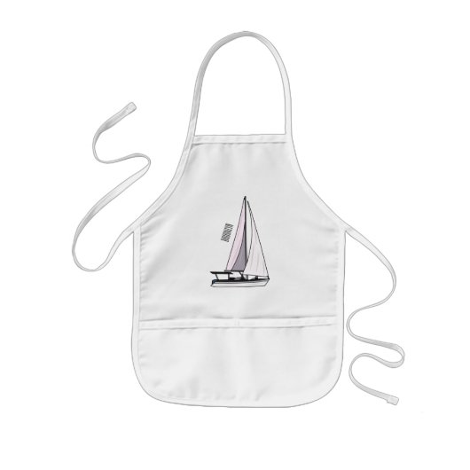 Cartoon Sailboat Kinderschürze (Vorne)