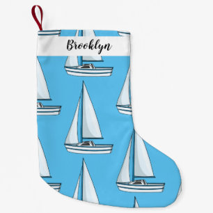 Cartoon Sailboat Kleiner Weihnachtsstrumpf