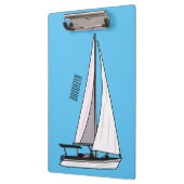 Cartoon Sailboat Klemmbrett (Links)