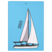 Cartoon Sailboat Klemmbrett (Rückseite)
