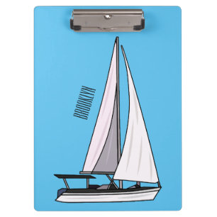 Cartoon Sailboat Klemmbrett