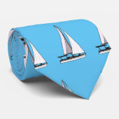 Cartoon Sailboat Krawatte (Gerollt)