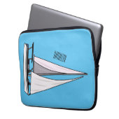 Cartoon Sailboat Laptopschutzhülle (Vorderseite Links)