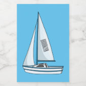 Cartoon Sailboat Lebensmitteletikett (Einzelnes Label)