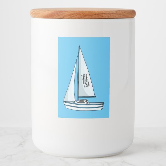 Cartoon Sailboat Lebensmitteletikett (Vorderseite)