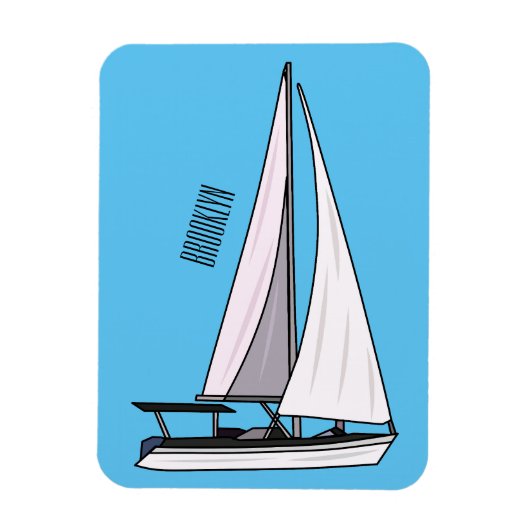 Cartoon Sailboat Magnet (Vertikal)