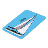 Cartoon Sailboat Magnet (Linke Seite)