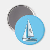 Cartoon Sailboat Magnet (Vorderseite/Rückseite)