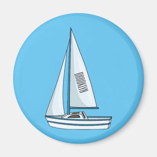 Cartoon Sailboat Magnet (Vorne)