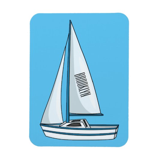 Cartoon Sailboat Magnet (Vertikal)