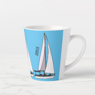 Cartoon Sailboat Milchtasse