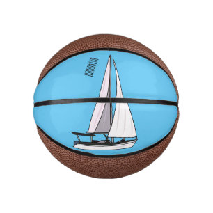 Cartoon Sailboat Mini Basketball