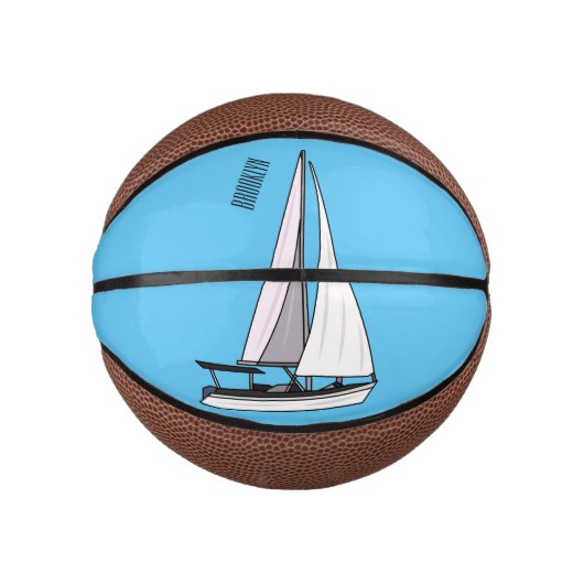 Cartoon Sailboat Mini Basketball (Vorderseite)