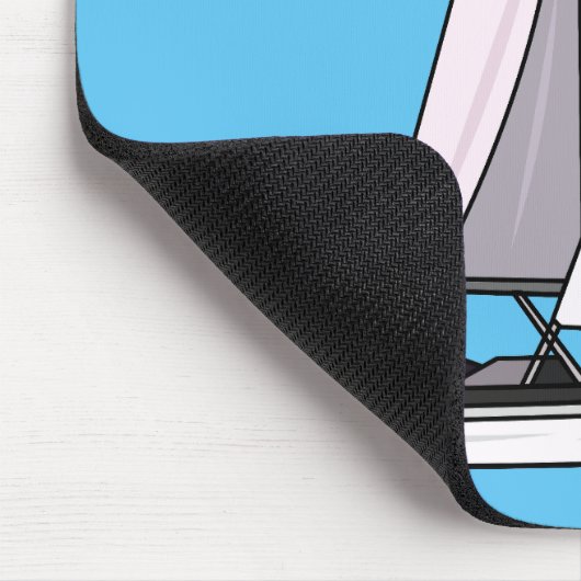 Cartoon Sailboat Mousepad (Ecke)