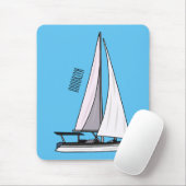 Cartoon Sailboat Mousepad (Mit Mouse)