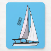 Cartoon Sailboat Mousepad (Vorne)