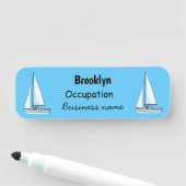 Cartoon Sailboat Namensschild (Beispiel)