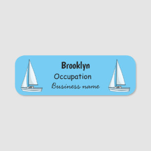 Cartoon Sailboat Namensschild