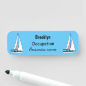 Cartoon Sailboat Namensschild (Beispiel)