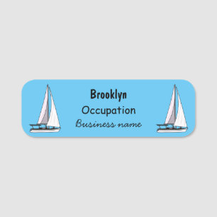 Cartoon Sailboat Namensschild