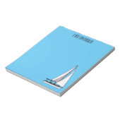 Cartoon Sailboat Notizblock (Rotiert)