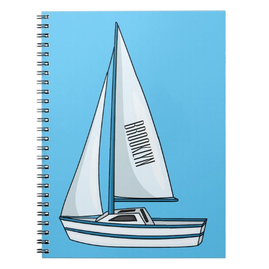 Cartoon Sailboat Notizblock (Vorderseite)