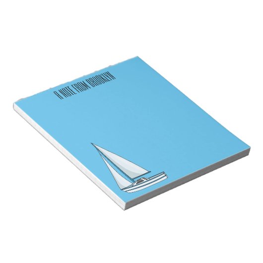 Cartoon Sailboat Notizblock (angewinkelt)