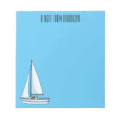 Cartoon Sailboat Notizblock (Vorderseite)
