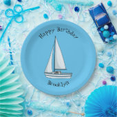 Cartoon Sailboat Pappteller (Party)