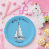 Cartoon Sailboat Pappteller (Party)