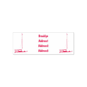 Cartoon Sailboat Permastempel