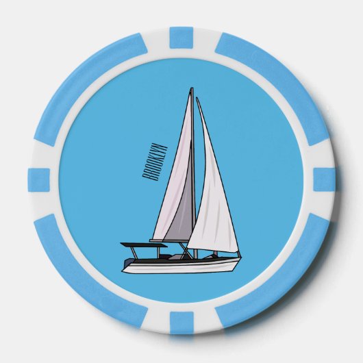 Cartoon Sailboat Pokerchips (Vorderseite)